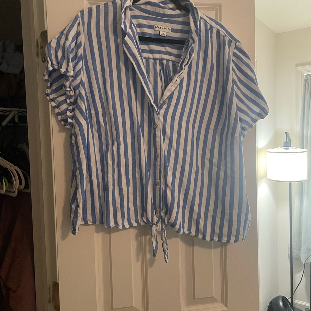 Blue Striped Women's Top